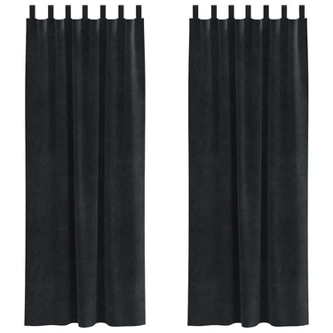 Vidaxl verduisterende gordijnen 2 pcs zwart 140 x 225 cm fluweel