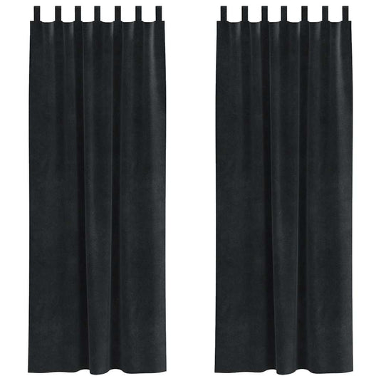 Vidaxl verduisterende gordijnen 2 pcs zwart 140 x 260 cm fluweel