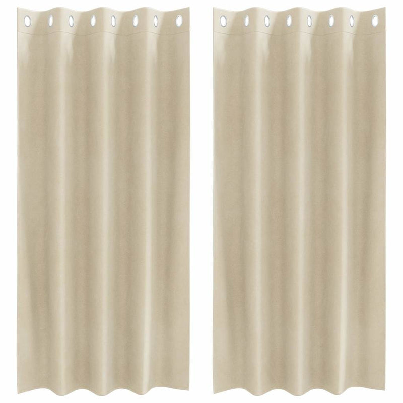 Chargez l'image dans la visionneuse de la galerie, Vidaxl verduisterende gordijnen 2 pcs crème 140 x 175 cm fluweel
