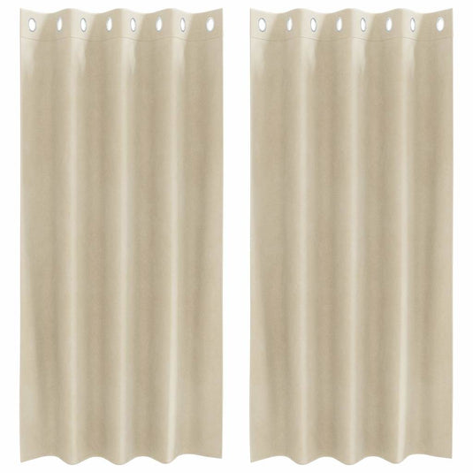 Vidaxl verduisterende gordijnen 2 pcs crème 140 x 175 cm fluweel