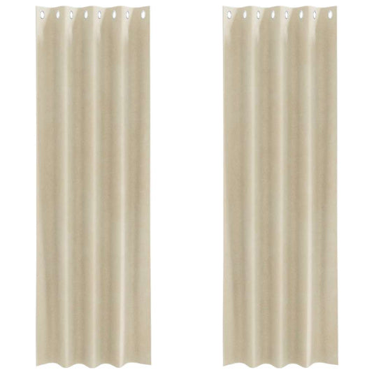 Vidaxl verduisterende gordijnen 2 pcs crème 140 x 225 cm fluweel