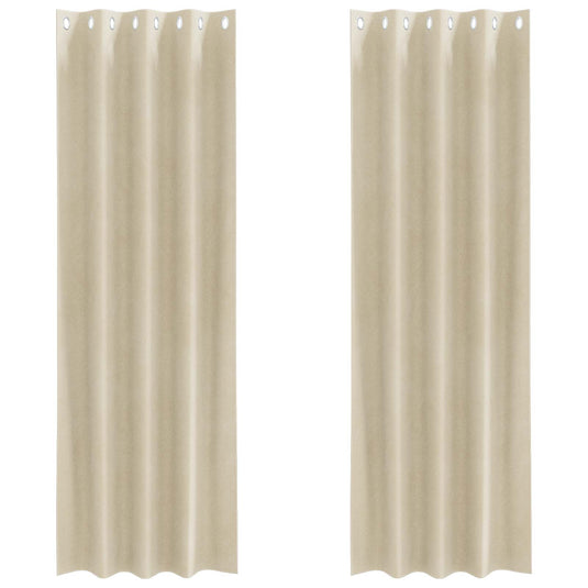 Vidaxl verduisterende gordijnen 2 pcs crème 140 x 245 cm fluweel