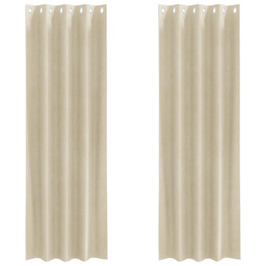 Vidaxl verduisterende gordijnen 2 pcs crème 140 x 245 cm fluweel