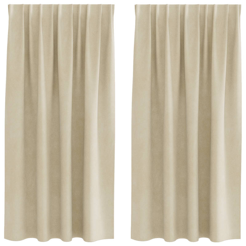 Chargez l'image dans la visionneuse de la galerie, Vidaxl verduisterende gordijnen 2 pcs crème 140 x 175 cm fluweel
