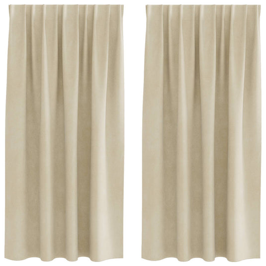 Vidaxl verduisterende gordijnen 2 pcs crème 140 x 175 cm fluweel