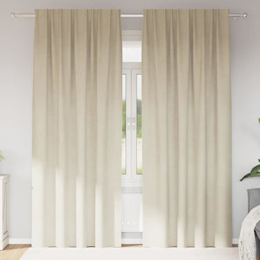 Vidaxl verduisterende gordijnen 2 pcs crème 140 x 245 cm fluweel