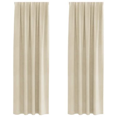 Vidaxl verduisterende gordijnen 2 pcs crème 140 x 245 cm fluweel