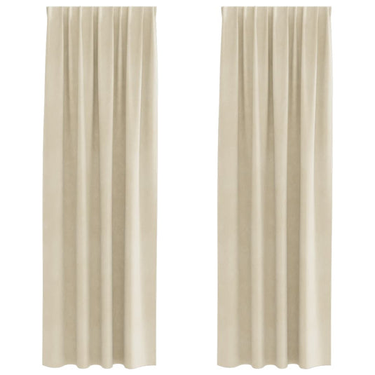 Vidaxl verduisterende gordijnen 2 pcs crème 140 x 245 cm fluweel