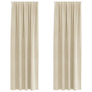 Vidaxl verduisterende gordijnen 2 pcs crème 140 x 260 cm fluweel