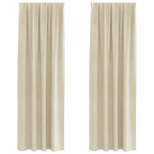Vidaxl verduisterende gordijnen 2 pcs crème 140 x 260 cm fluweel