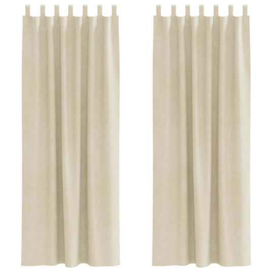 Vidaxl verduisterende gordijnen 2 pcs crème 140 x 245 cm fluweel