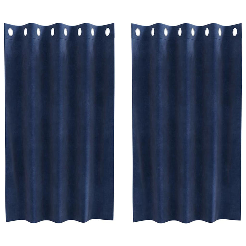 Chargez l'image dans la visionneuse de la galerie, Vidaxl verduisterende gordijnen 2 pcs donkerblauw 140 x 140 cm fluweel
