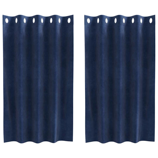 Vidaxl verduisterende gordijnen 2 pcs donkerblauw 140 x 140 cm fluweel
