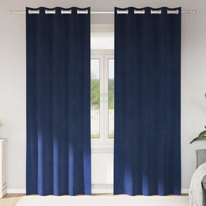 Vidaxl verduisterende gordijnen 2 pcs donkerblauw 140 x 225 cm fluweel