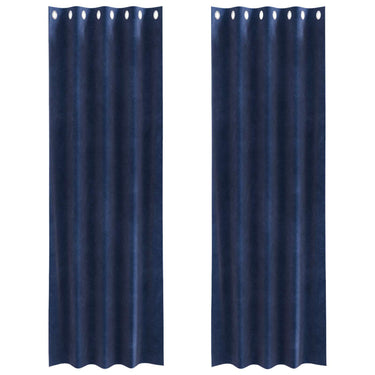 Vidaxl verduisterende gordijnen 2 pcs donkerblauw 140 x 225 cm fluweel