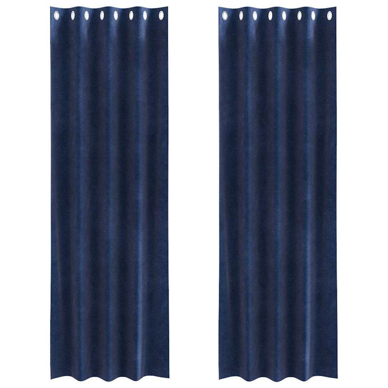 ギャラリービューアに画像をロードする, Vidaxl verduisterende gordijnen 2 pcs donkerblauw 140 x 245 cm fluweel
