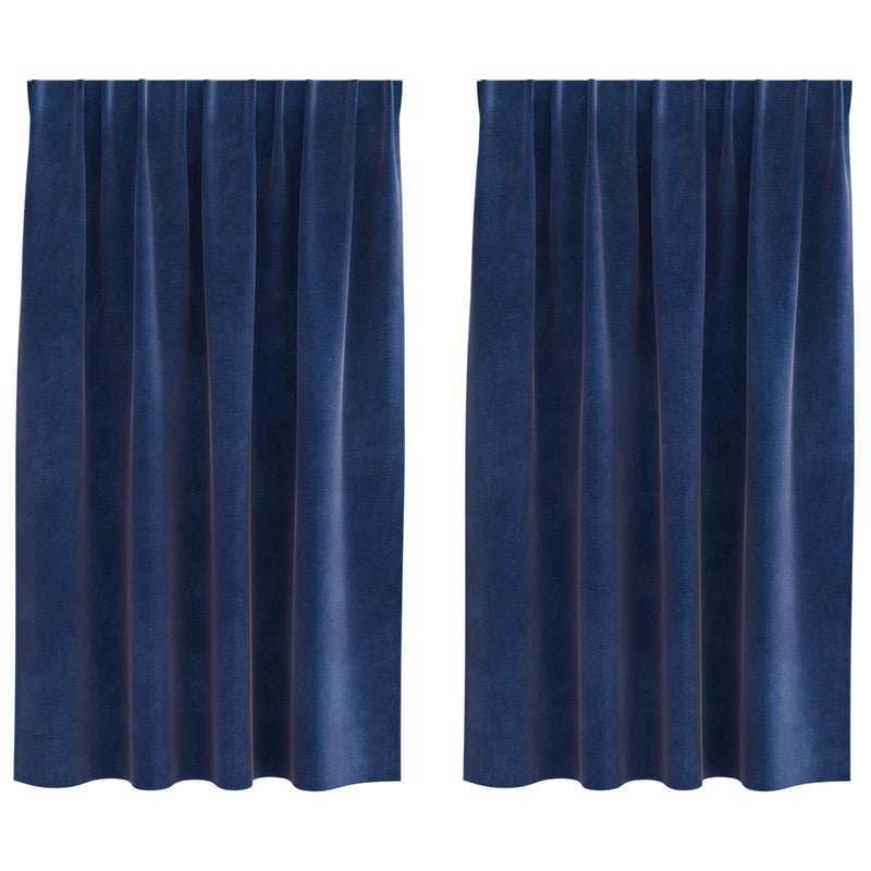 ギャラリービューアに画像をロードする, Vidaxl verduisterende gordijnen 2 pcs donkerblauw 140 x 175 cm fluweel
