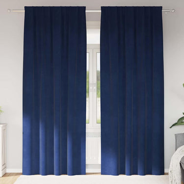 Vidaxl verduisterende gordijnen 2 pcs donkerblauw 140 x 245 cm fluweel