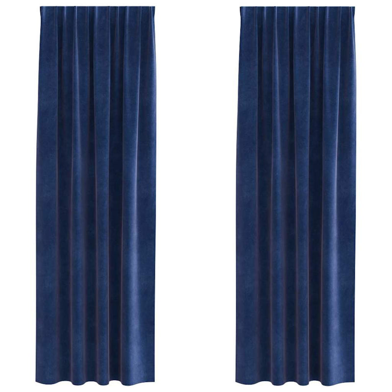 ギャラリービューアに画像をロードする, Vidaxl verduisterende gordijnen 2 pcs donkerblauw 140 x 245 cm fluweel
