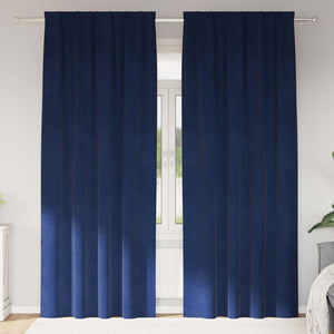 Vidaxl verduisterende gordijnen 2 pcs donkerblauw 140 x 260 cm fluweel