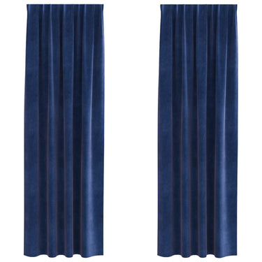 Vidaxl verduisterende gordijnen 2 pcs donkerblauw 140 x 260 cm fluweel