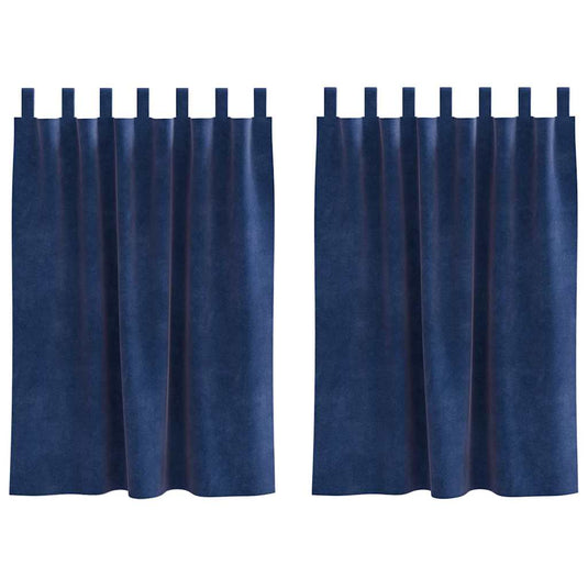 Vidaxl verduisterende gordijnen 2 pcs donkerblauw 140 x 140 cm fluweel