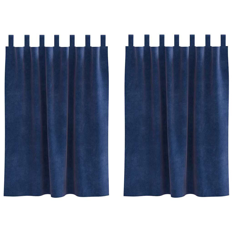 ギャラリービューアに画像をロードする, Vidaxl verduisterende gordijnen 2 pcs donkerblauw 140 x 140 cm fluweel
