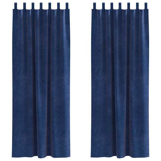 Vidaxl verduisterende gordijnen 2 pcs donkerblauw 140 x 225 cm fluweel