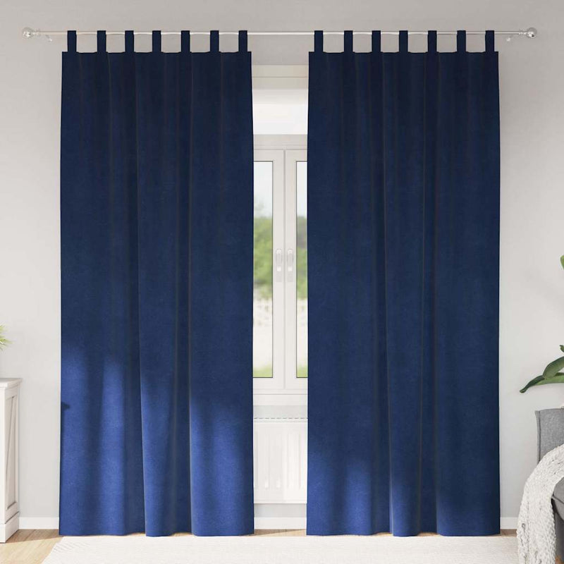 ギャラリービューアに画像をロードする, Vidaxl verduisterende gordijnen 2 pcs donkerblauw 140 x 260 cm fluweel
