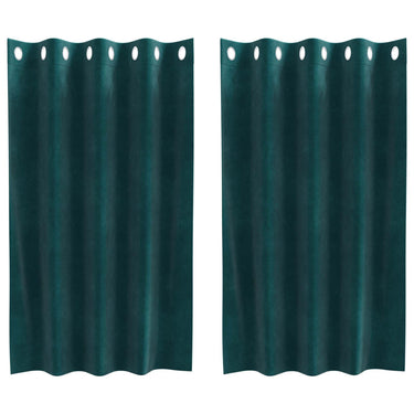 Vidaxl verduisterende gordijnen 2 pcs donkergroen 140 x 140 cm fluweel