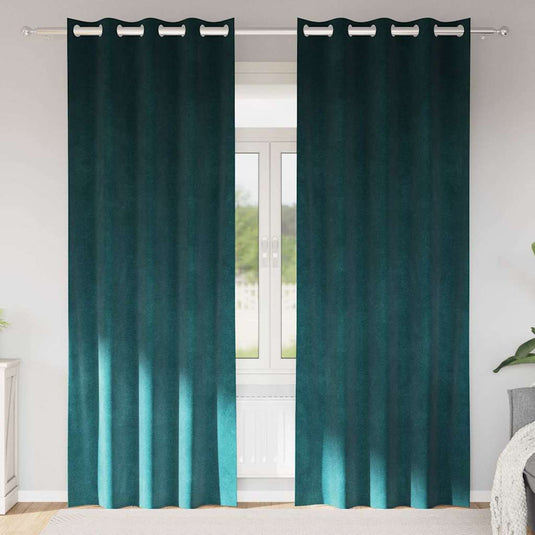 Vidaxl verduisterende gordijnen 2 pcs donkergroen 140 x 225 cm fluweel