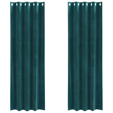 Vidaxl verduisterende gordijnen 2 pcs donkergroen 140 x 225 cm fluweel
