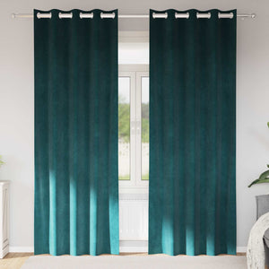 Vidaxl verduisterende gordijnen 2 pcs donkergroen 140 x 245 cm fluweel