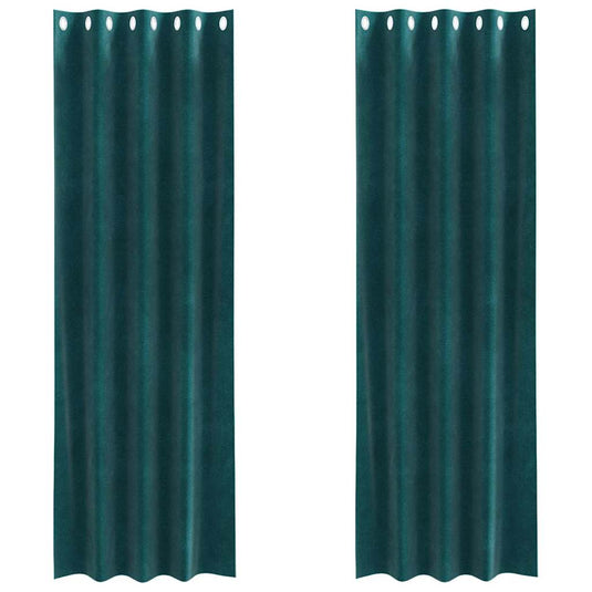 Vidaxl verduisterende gordijnen 2 pcs donkergroen 140 x 260 cm fluweel