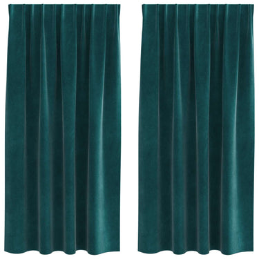 Vidaxl verduisterende gordijnen 2 pcs donkergroen 140 x 175 cm fluweel