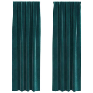 Vidaxl verduisterende gordijnen 2 pcs donkergroen 140 x 245 cm fluweel