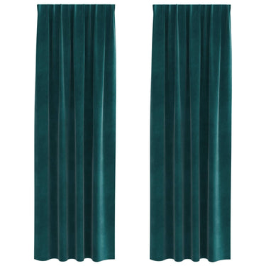 Vidaxl verduisterende gordijnen 2 pcs donkergroen 140 x 260 cm fluweel