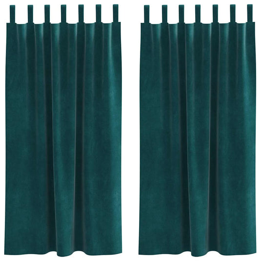 Vidaxl verduisterende gordijnen 2 pcs donkergroen 140 x 175 cm fluweel