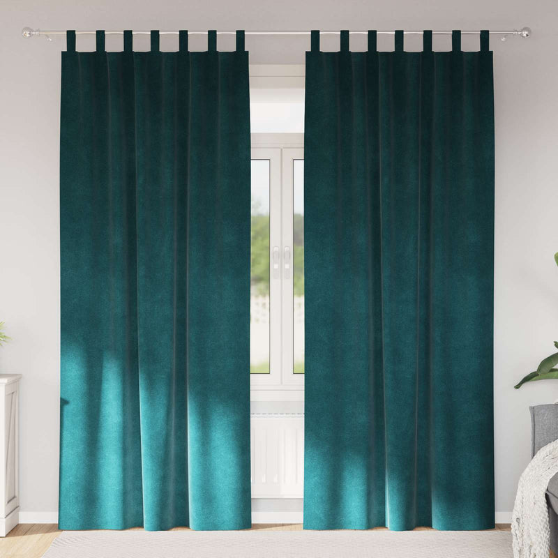 Afbeelding laden in galerijviewer, Vidaxl verduisterende gordijnen 2 pcs donkergroen 140 x 245 cm fluweel
