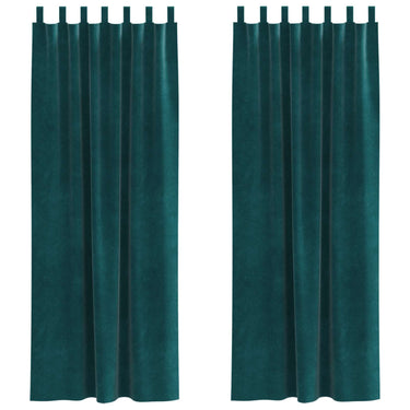Vidaxl verduisterende gordijnen 2 pcs donkergroen 140 x 245 cm fluweel