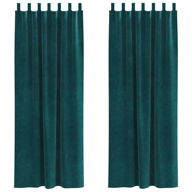 Vidaxl verduisterende gordijnen 2 pcs donkergroen 140 x 260 cm fluweel