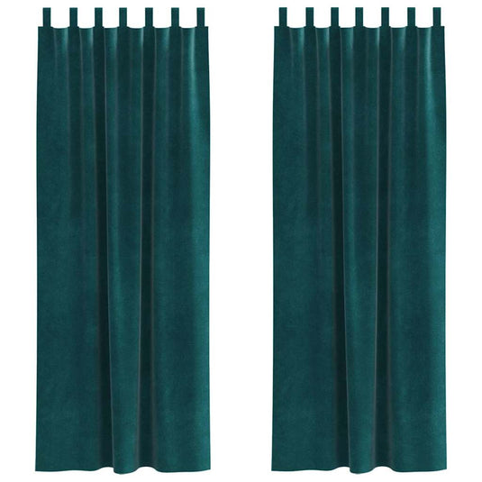 Vidaxl verduisterende gordijnen 2 pcs donkergroen 140 x 260 cm fluweel