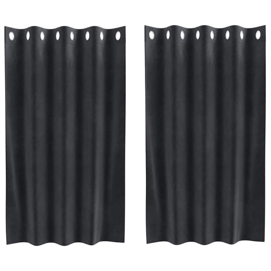 Vidaxl verduisterende gordijnen 2 pcs donkergrijs 140 x 140 cm fluweel