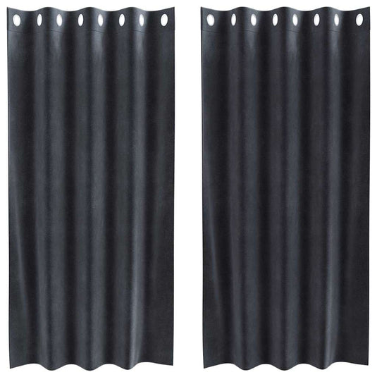 Vidaxl verduisterende gordijnen 2 pcs donkergrijs 140 x 175 cm fluweel
