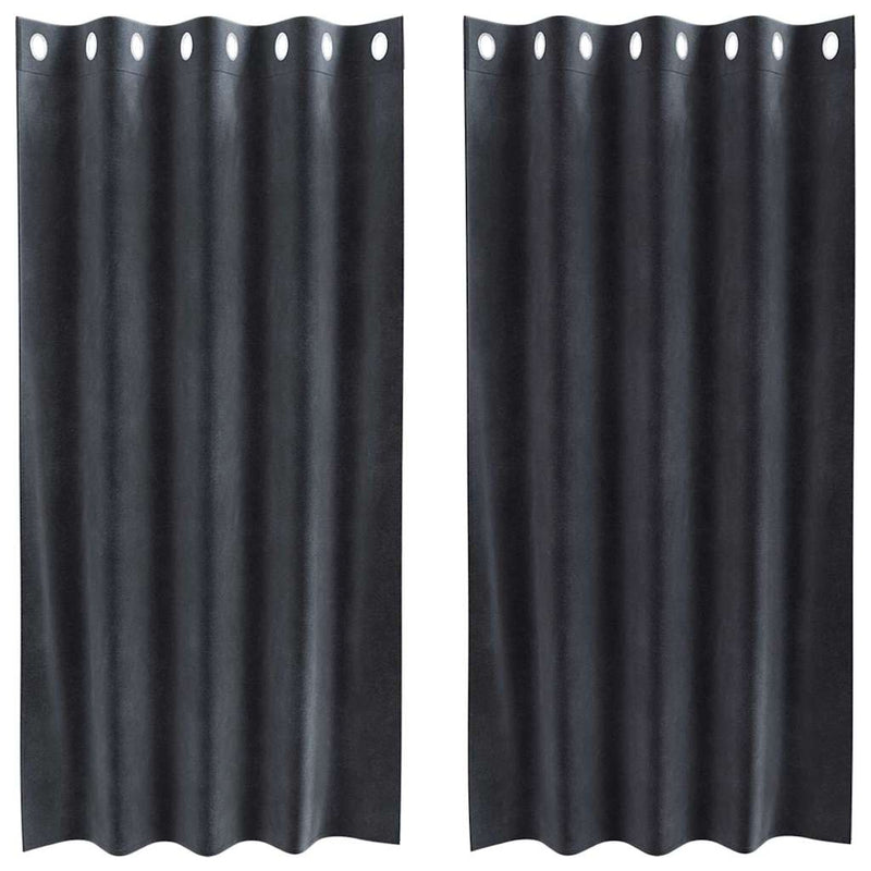 Afbeelding laden in galerijviewer, Vidaxl verduisterende gordijnen 2 pcs donkergrijs 140 x 175 cm fluweel
