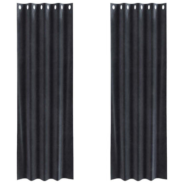 Vidaxl verduisterende gordijnen 2 pcs donkergrijs 140 x 225 cm fluweel