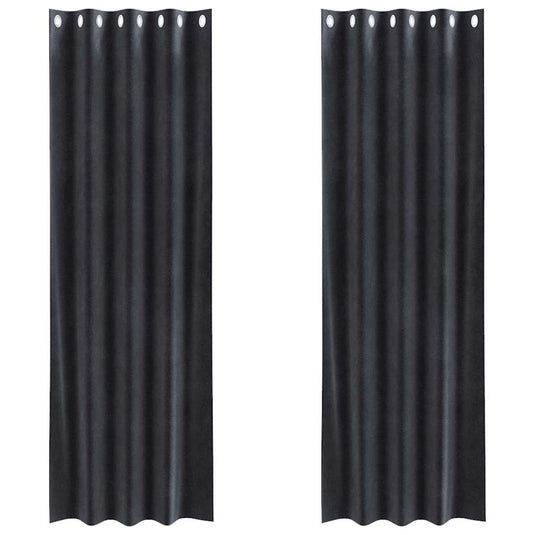 Vidaxl verduisterende gordijnen 2 pcs donkergrijs 140 x 225 cm fluweel