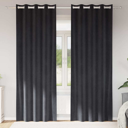 Vidaxl verduisterende gordijnen 2 pcs donkergrijs 140 x 260 cm fluweel