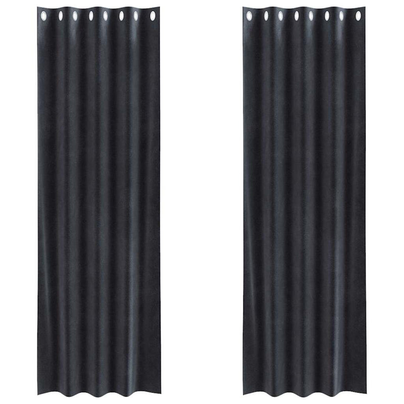 Afbeelding laden in galerijviewer, Vidaxl verduisterende gordijnen 2 pcs donkergrijs 140 x 260 cm fluweel
