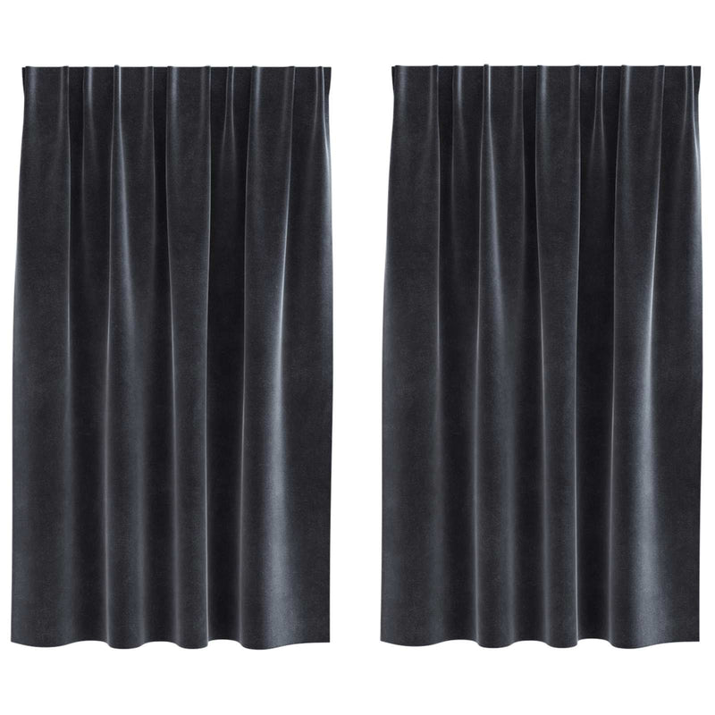 Afbeelding laden in galerijviewer, Vidaxl verduisterende gordijnen 2 pcs donkergrijs 140 x 140 cm fluweel
